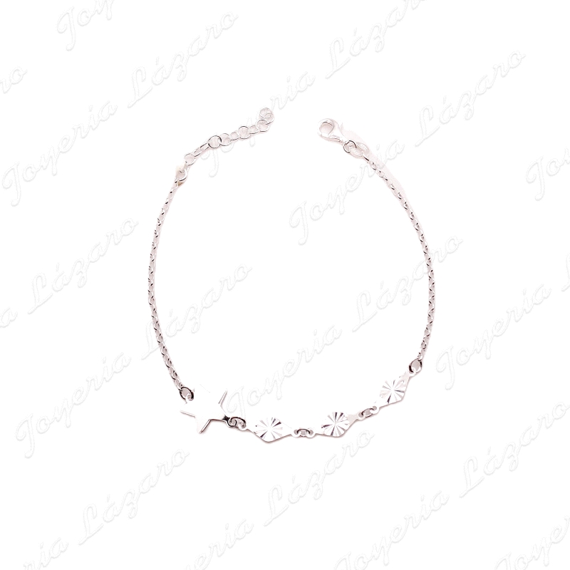 PULSERA PLATA ESTRELLA Y ROMBOS TALLASDOS                                                           