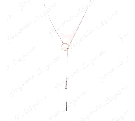 COLLAR CORBATIN PLATA SVITOZAR ARO ORO 9KT PASADO CADENA                                            