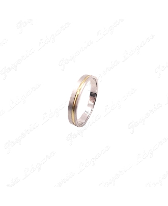 ALIANZA ORO 18 KTS BICOLOR 3MM MATE FILO AMARILLO                                                   
