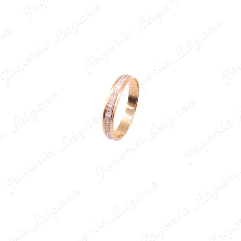 ORO 18 KTS ALIANZA BIC. 4MM GRECA Nº18