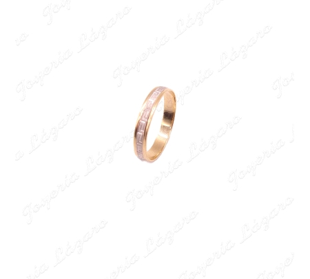 ORO 18 KTS ALIANZA BIC. 4MM GRECA Nº18