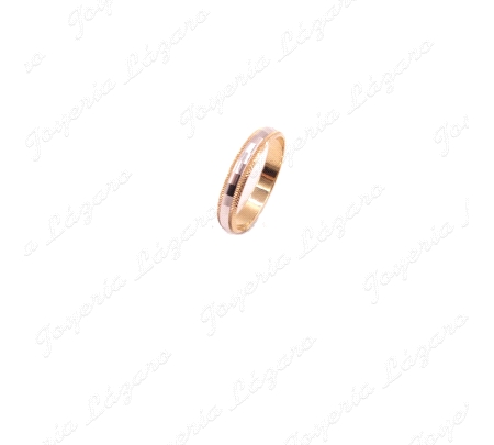 ALIANZA 18KT BIC. FACETADA BRILLO  CUADRADOS Nº22