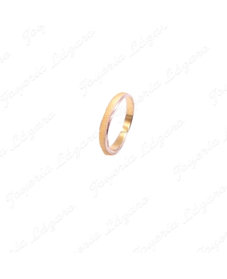ALIANZA 18KT BICOLOR 3MM TEXTURA Nº13