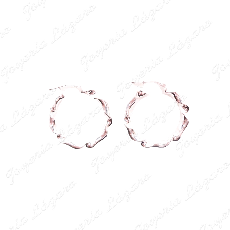 PEND. AROS PLATA RIZO TORCIDO 22 MM