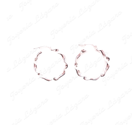PEND. AROS PLATA RIZO TORCIDO 22 MM