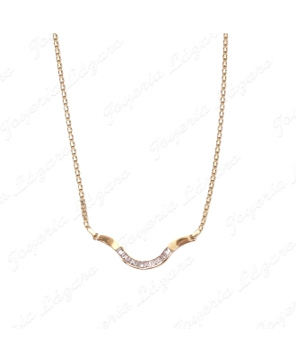 GARGANTILLA ORO 18KT SEMINUEVA ONDA CIROCONITAS BAGUETTE+CADENA BISMAC