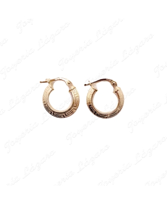 PEND. AROS PLATA CHAPADA ORO 13MM EXT. GRECA