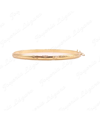ORO 18 KTS PULSERA 1/2 CAÑA ANCHO 0.4X6.4CM INTERIOR