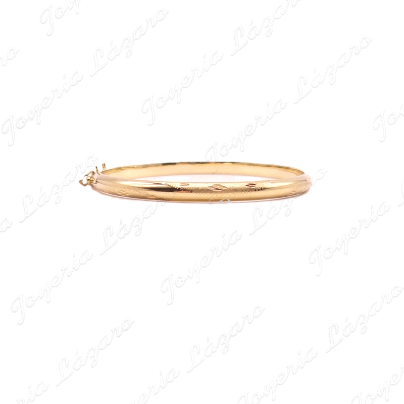 ORO 18 KTS PULSERA 1/2 CAÑA ANCHO 0.5X6CM INTERIOR
