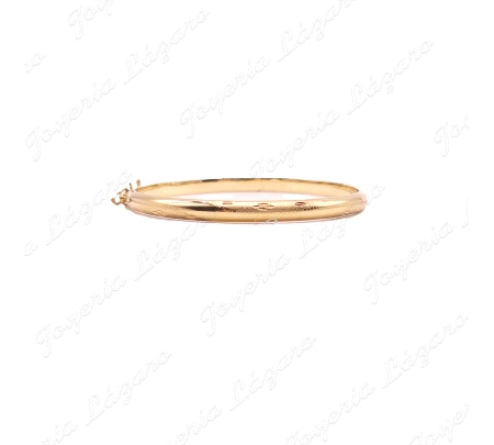 ORO 18 KTS PULSERA 1/2 CAÑA ANCHO 0.5X6CM INTERIOR