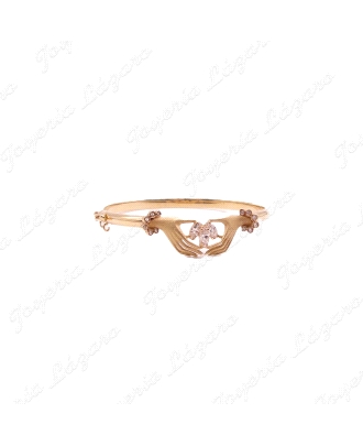 ORO 18 KTS PULSERA RIGIDA 2 MANOS,CIRCO.52mm INT.4 ANCHO