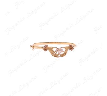 ORO 18 KTS PULSERA RIGIDA 2 MANOS,CIRCO.52mm INT.4 ANCHO