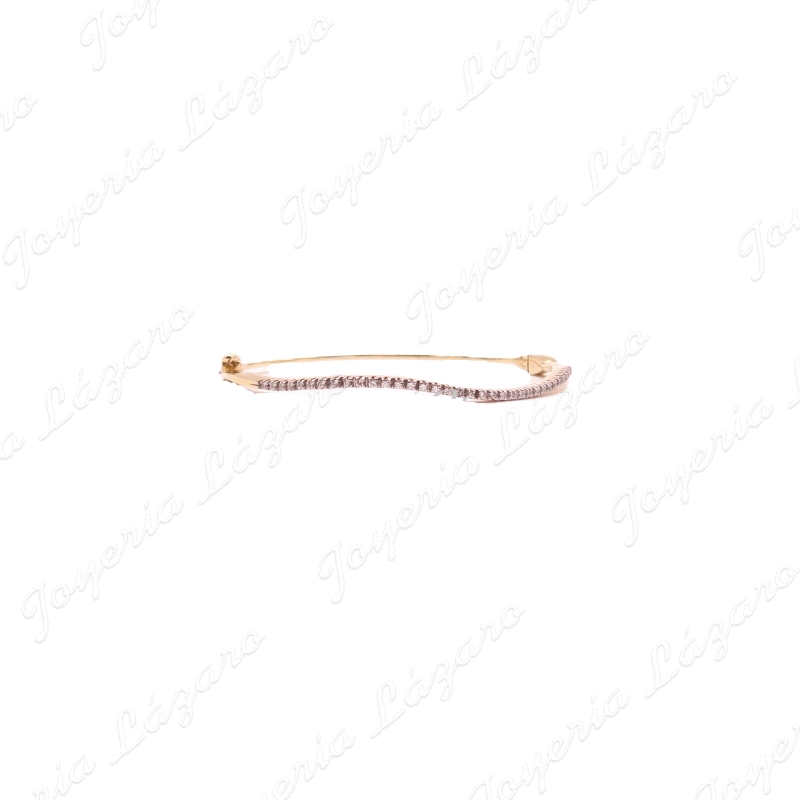 PULSERA 18KTS RIGIDA,CIRCONITAS,57mm INT.