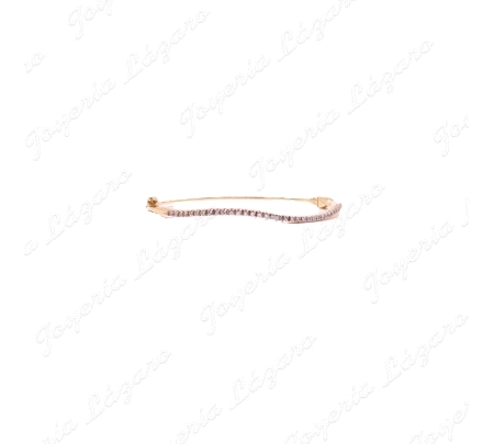 PULSERA 18KTS RIGIDA,CIRCONITAS,57mm INT.