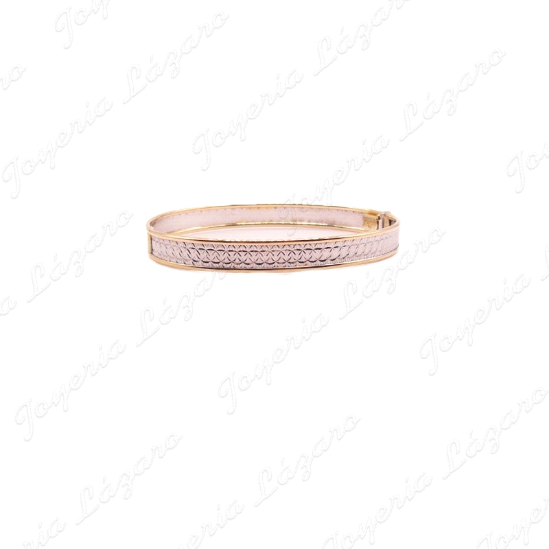 PULSERA 18KTS RIGIDA BIC,TALLADO ESTRELLA,65mm INT.8 ANCHO