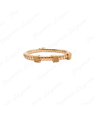 PULSERA 18KTS SEMI RIGIDA CUADRADOS.60mm INT.5 ANCHO
