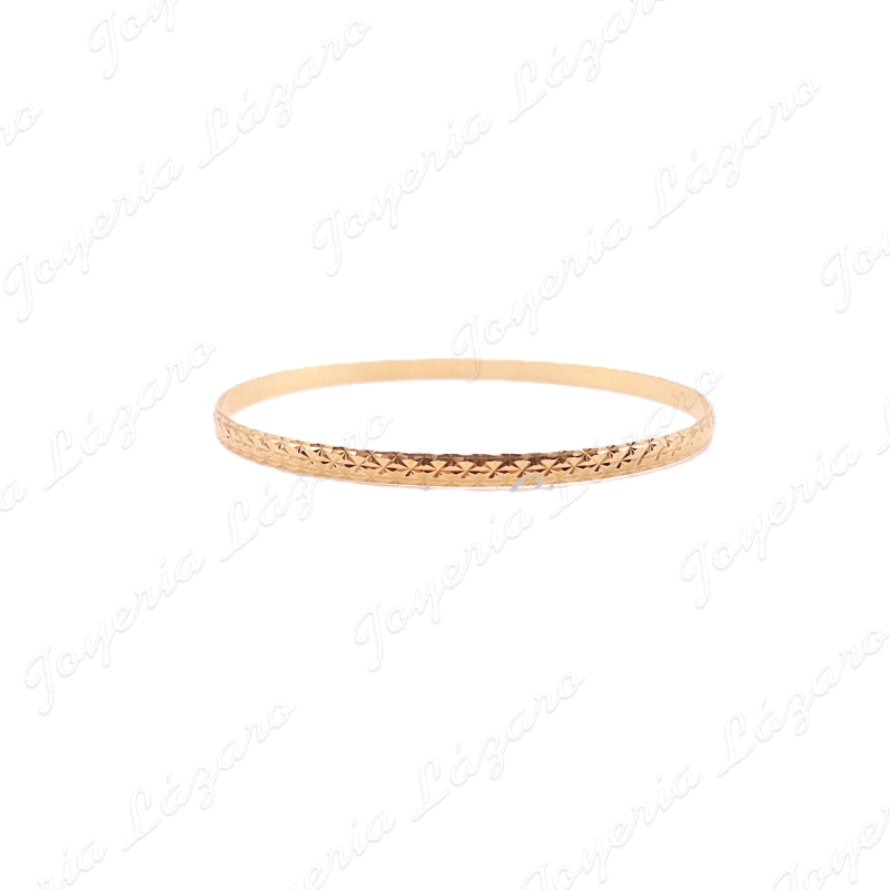 PULSERA 18KTS RIGIDA TALLADO ESTRELLA,67D,INT