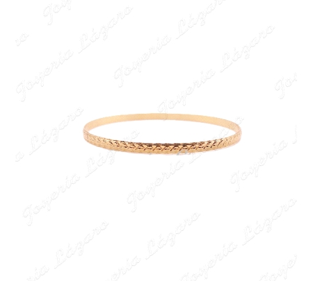 PULSERA 18KTS RIGIDA TALLADO ESTRELLA,67D,INT