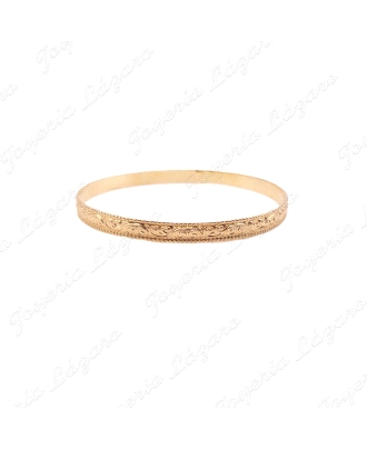 PULSERAS 18KTS RIGIDA MACIZA LABRADA,65mm INT. 5'5 ANCHO