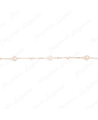 PULSERA ORO 18 KTS PERLITAS+ANGELITO CALADO