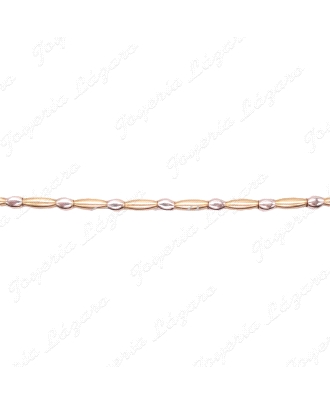 ORO 18 KTS PULSERA bicolor SEMIRIGIDA