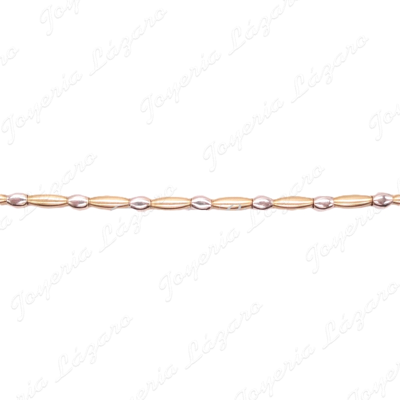 ORO 18 KTS PULSERA bicolor SEMIRIGIDA
