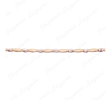 ORO 18 KTS PULSERA bicolor SEMIRIGIDA