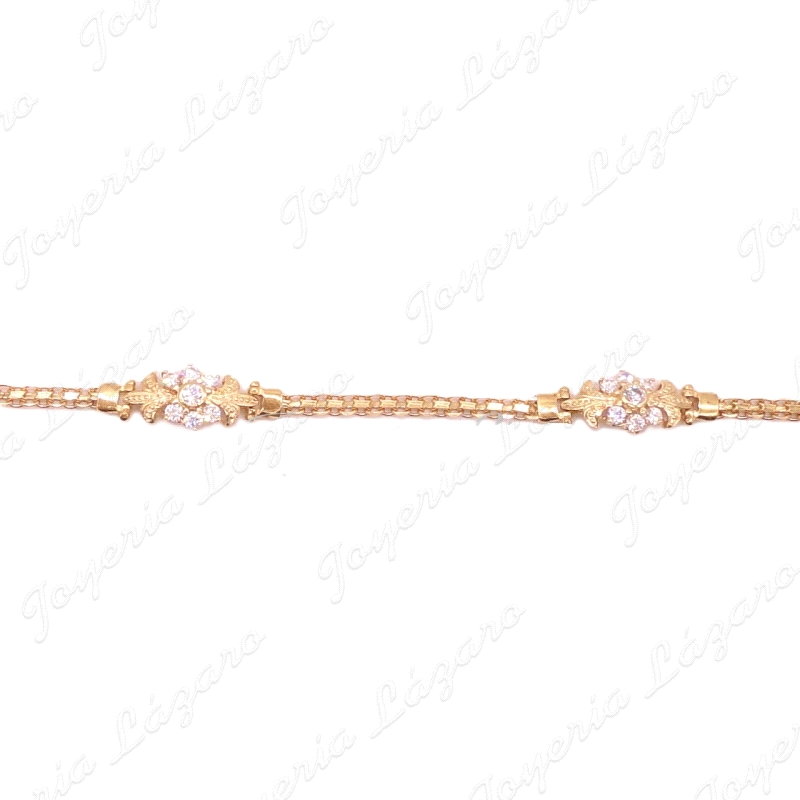 ORO 18 KTS PULSERA 3 ROSETONES