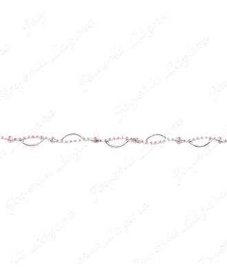 PULSERA 18KTS BL. CALADA+ CIRCONITAS EN ESLABONES