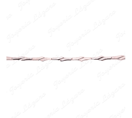 PULSERA 18KTS BL. ESLABONES PIEZAS MATE BRILLO