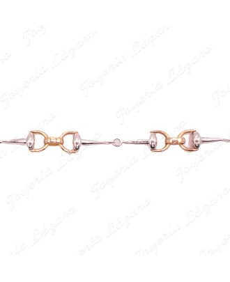 PULSERA ORO 18KTS SRA. BICOLOR BOCAOS
