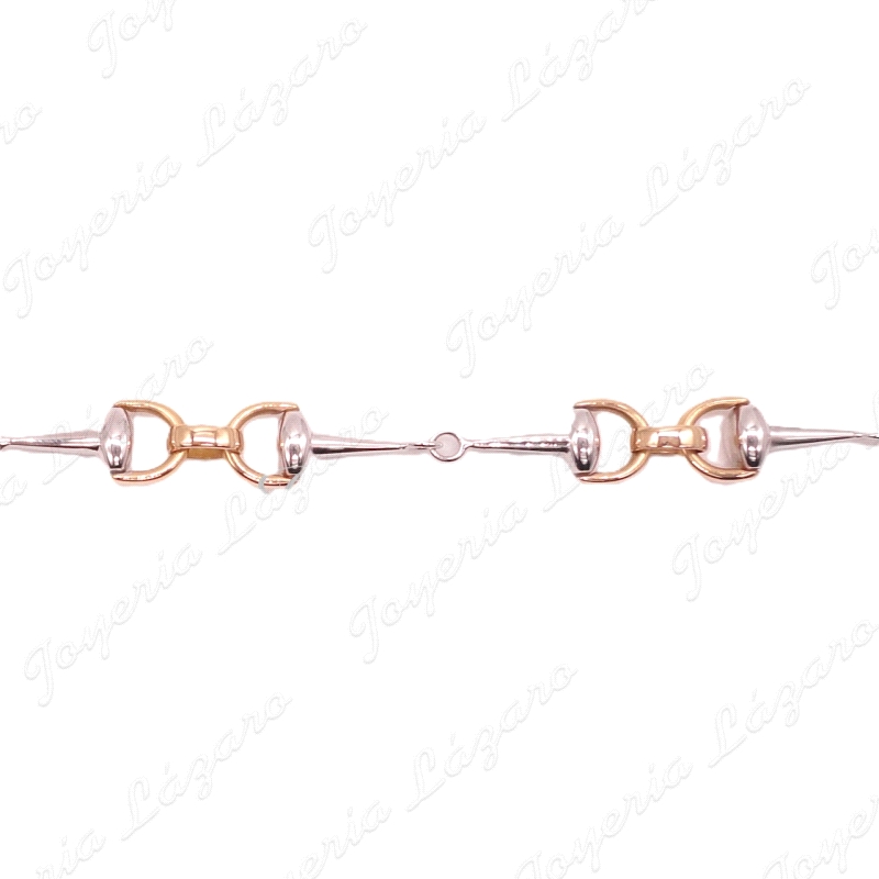 PULSERA ORO 18KTS SRA. BICOLOR BOCAOS