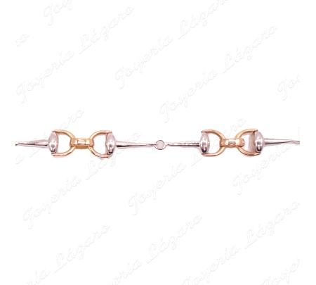 PULSERA ORO 18KTS SRA. BICOLOR BOCAOS