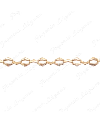 PULSERA ORO 18KTS SRA MATE Y BRILLO rombos +angulo