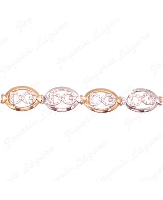 PULSERA ORO 18KTS SRA. BICOLOR CIRCONITAS DG