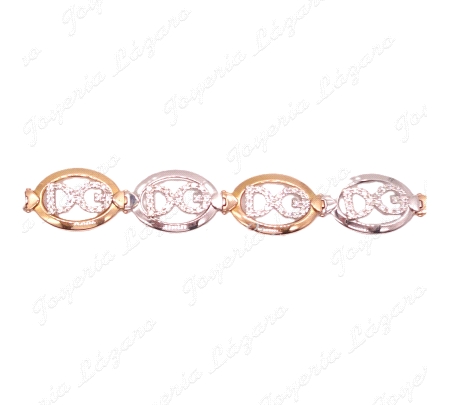 PULSERA ORO 18KTS SRA. BICOLOR CIRCONITAS DG