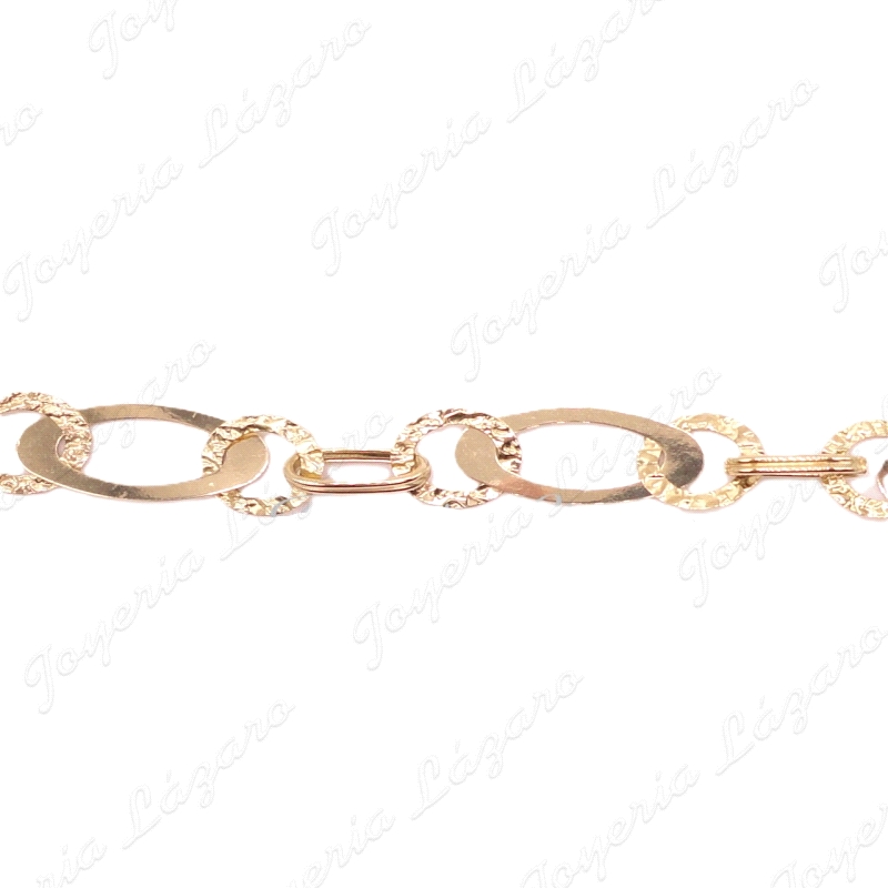 PULSERA ORO 18KTS SRA. BICOLOR BL/ROSA