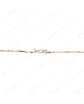 PULSERA SRA. 18KTS LAMINAS BISAGRA+ ARCO CIRCO EN CENTRO