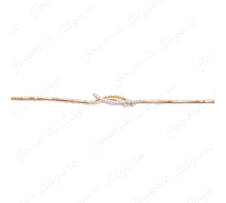 PULSERA SRA. 18KTS LAMINAS BISAGRA+ ARCO CIRCO EN CENTRO