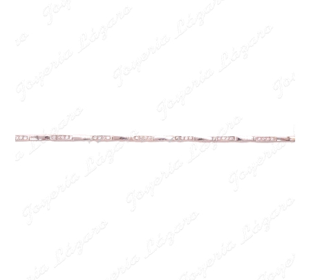 PULSERA SRA.18KTS BL. PIEZAS RECTANGULARES CIRCO Y LISAS