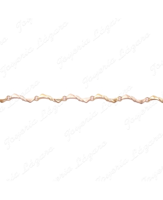PULSERA 18KTS MIEZAS MATE/BRILLO CON ASAS ENTRE PIEZAS
