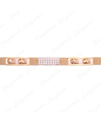 PULSERA SRA. ORO18KTS BICOLOR ELEFANTES