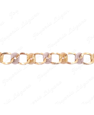 PULSERA ORO18KTS BICOLOR CUADRADOS