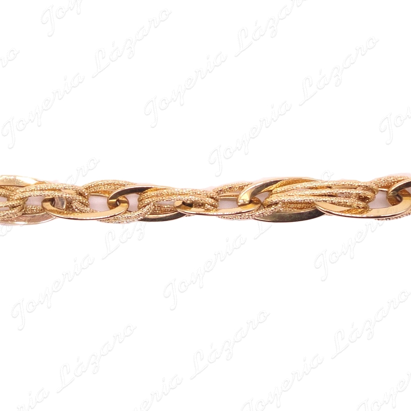 PULSERA ORO  18KTS DISEÑO LISO Y LABRADA