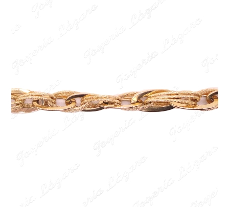 PULSERA ORO  18KTS DISEÑO LISO Y LABRADA