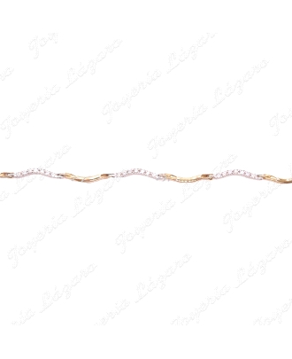 PULSERA 18KTS BICOLOR CURVA CIRCO