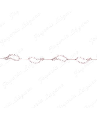 PULSERA 18KTS BL.CIRCO. MOTIVOS CALADOS CON CIRCO Y LAMINAS ENTRE PIEZ