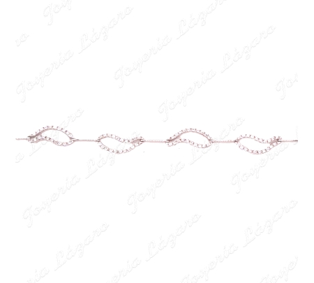 PULSERA 18KTS BL.CIRCO. MOTIVOS CALADOS CON CIRCO Y LAMINAS ENTRE PIEZ
