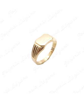 SORTIJA ORO 18KT OCASION SELLO CADETE CABEZA RECTANGULAR HUNDIDA                                    