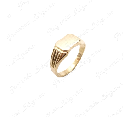 SORTIJA ORO 18KT OCASION SELLO CADETE CABEZA RECTANGULAR HUNDIDA                                    